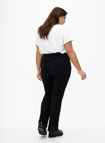 Zizzi Ellen Bootcut-Jeans mit hoher Taille., Black, Model image number 1