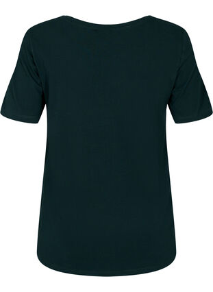 Zizzi Einfarbiges basic T-Shirt aus Baumwolle, Scarab, Packshot image number 1