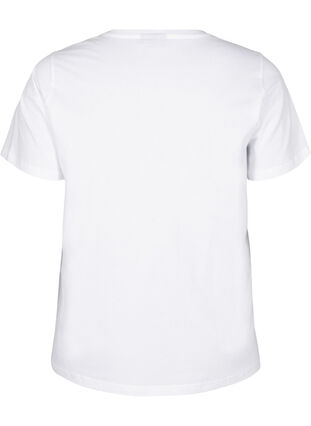 Zizzi T-Shirt aus Bio-Baumwolle mit Print, Bright White Printet, Packshot image number 1