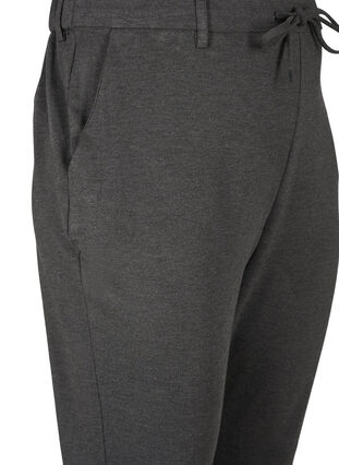 Zizzi Cropped Maddison Hose, Dark Grey Melange, Packshot image number 2