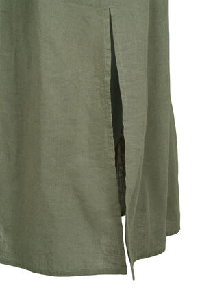 Zizzi Ärmelloses Kleid aus Baumwollmischung mit Leinen, Deep Lichen Green, Packshot image number 3