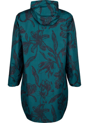 Zizzi Regenjacke mit Druck, Deep Teal Black, Packshot image number 1