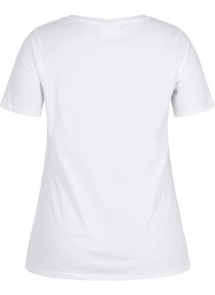Zizzi Einfarbiges basic T-Shirt aus Baumwolle, Bright White, Packshot image number 1