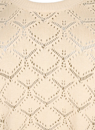 Zizzi  Gestrickte Bluse mit Muschelmuster, Birch, Packshot image number 2