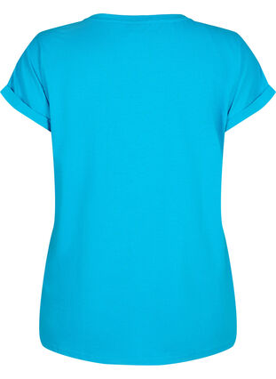 Zizzi Kurzärmeliges T-Shirt aus einer Baumwollmischung, Hawaiian Ocean, Packshot image number 1