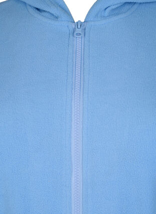 Zizzi Bademantel mit Reißverschluss und Kapuze, Della Robbia Blue, Packshot image number 2