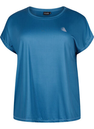Zizzi Kurzarm Trainingsshirt, Blue Wing Teal, Packshot image number 0