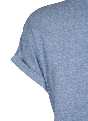 Zizzi Melange T-Shirt mit kurzen Ärmeln, Moonlight Blue Mel. , Packshot image number 3