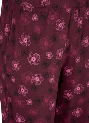 Zizzi Cotton Pyjamas Hose mit Druck, Fig Flower AOP, Packshot image number 2