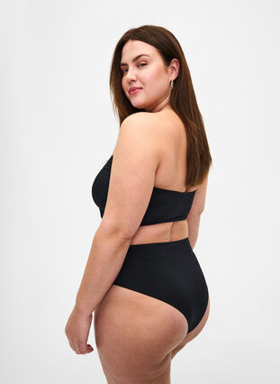 Zizzi Einfarbiges Bikini-Unterteil mit normaler Taille, Black, Model image number 1