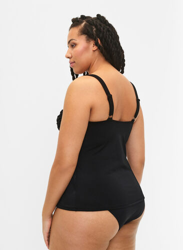 Zizzi Tankini mit Drapierung, Black, Model image number 1