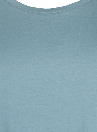 Zizzi Kurzärmeliges T-Shirt aus einer Baumwollmischung, Smoke Blue, Packshot image number 2