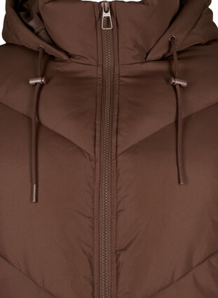 Zizzi Pufferwinterjacke mit Kapuze, Potting Soil, Packshot image number 2