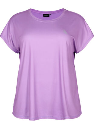 Zizzi Kurzarm Trainingsshirt, African Violet, Packshot image number 0
