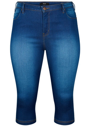 Zizzi Hoch taillierte Amy Capri Jeans mit Super Slim Fit, Blue Denim, Packshot image number 0