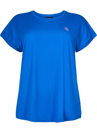 Zizzi Kurzarm Trainingsshirt, Lapis Blue, Packshot image number 0