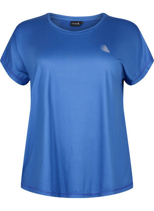 Zizzi Kurzarm Trainingsshirt, Sodalite Blue, Packshot image number 0