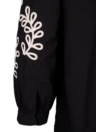 Zizzi Lockeres Baumwollshirt mit Stickerei., Black, Packshot image number 4