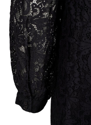 Zizzi Langärmliges Spitzenkleid mit hohem Hals, Black, Packshot image number 4