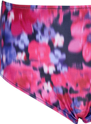 Zizzi Bikinihose mit Aufdruck und hoher Taille, Pink Flower AOP, Packshot image number 2