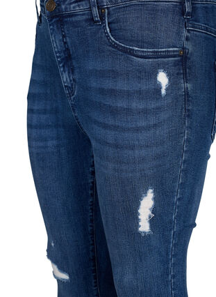 Zizzi Super-Slim Amy Jeans mit Abnutzungsdetails, Blue Denim, Packshot image number 2