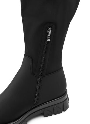 Zizzi Lange breite Passform Stiefel mit Stretch, Black, Packshot image number 4