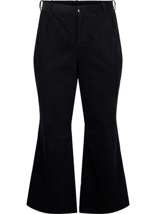 Zizzi Bootcut-Cordhose mit hohem Taille, Black, Packshot image number 0