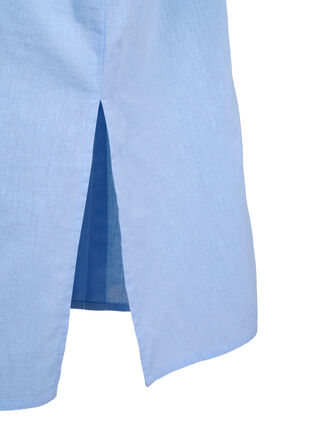 Zizzi Langes Hemd aus Baumwollmischung mit Leinen, Serenity, Packshot image number 3