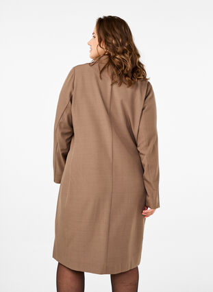 Zizzi Zweireihiges Blazerkleid, Walnut, Model image number 1