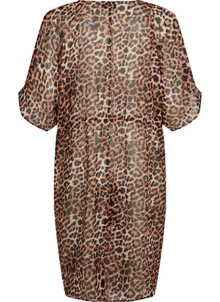 Zizzi Strand-Kimono mit Druck, Leopard, Packshot image number 1