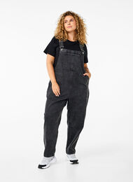 Jeans-Overall, Dark Grey Denim, Model