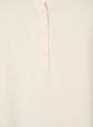 Zizzi Solide Farbe Tunika mit V-Ausschnitt und Knöpfen, Warm Off-white, Packshot image number 2