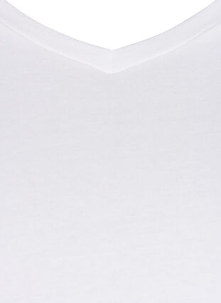 Zizzi Einfarbiges basic T-Shirt aus Baumwolle, Bright White, Packshot image number 2
