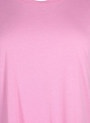Zizzi Kurzärmeliges T-Shirt aus einer Baumwollmischung, Rosebloom, Packshot image number 2