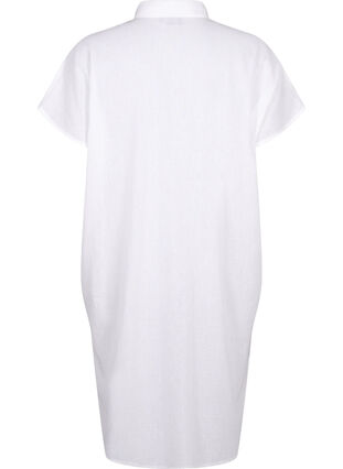 Zizzi Langes Hemd aus Baumwollmischung mit Leinen, Bright White, Packshot image number 1