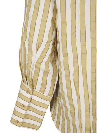 Zizzi Lockeres Shirt mit Streifen, Thyme w. Sand Stripe, Packshot image number 4