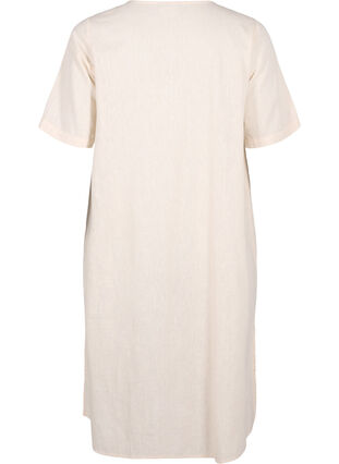Zizzi Kaftan-Kleid aus Baumwollmischung mit Leinen, Sandshell, Packshot image number 1