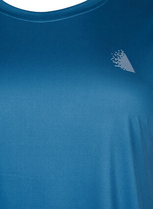 Zizzi Kurzarm Trainingsshirt, Blue Wing Teal, Packshot image number 2