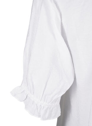 Zizzi Kurzarmbluse aus Viskose mit Rüschendetails, Bright White, Packshot image number 3