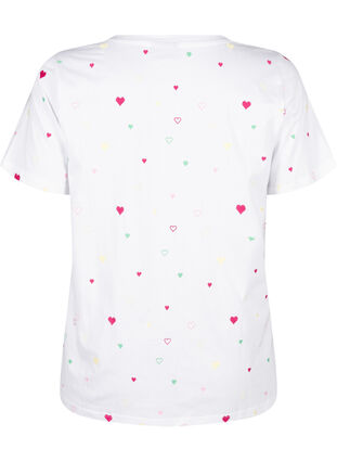 Zizzi T-Shirt aus Bio-Baumwolle mit Herzen, White Heart Emb., Packshot image number 1