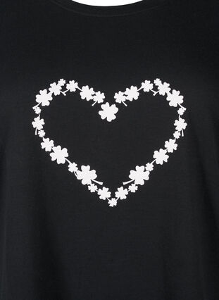 Zizzi FLASH - T-Shirt mit Motiv, Black Flower Heart , Packshot image number 2