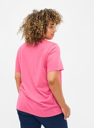 Zizzi FLASH - T-Shirt mit Motiv, Hot Pink Amour, Model image number 1