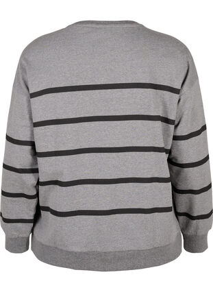 Zizzi Sweatshirt mit Rundhalsausschnitt, MGM w. Black Stripe, Packshot image number 1