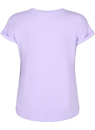 Zizzi Kurzärmliges T-Shirt aus einer Baumwollmischung, Lavender, Packshot image number 1