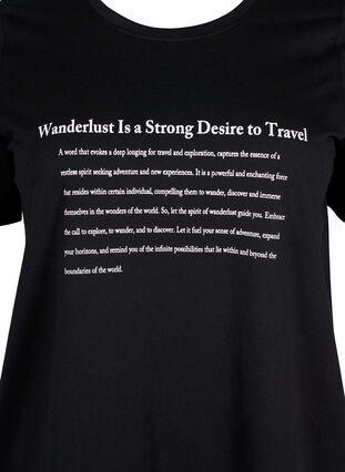 Zizzi FLASH - T-Shirt mit Motiv, Black Wanderlust, Packshot image number 2