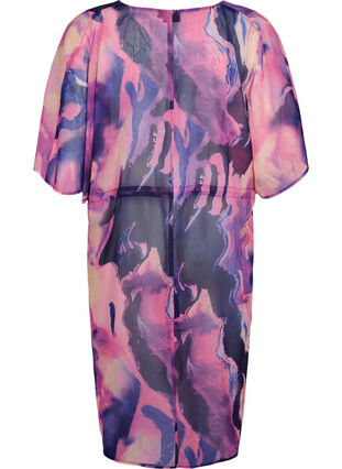 Zizzi Strand-Kimono mit Druck, Purple Swirl, Packshot image number 1