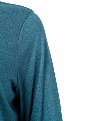 Zizzi Melange-Bluse mit langen Ärmeln, Legion Blue Mel., Packshot image number 2