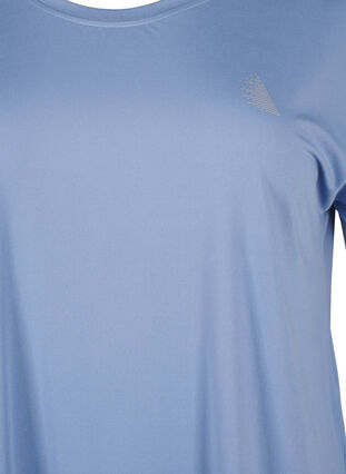 Zizzi Einfarbiges Trainings-T-Shirt, Colony Blue, Packshot image number 2