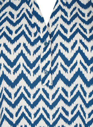 Zizzi Langärmelige Hemdbluse mit V-Ausschnitt, OFF WHITE ZIG ZAG, Packshot image number 2