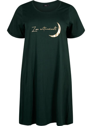 Zizzi Kurzärmeliges Nachthemd aus Bio-Baumwolle , Scarab Enthusiast, Packshot image number 0